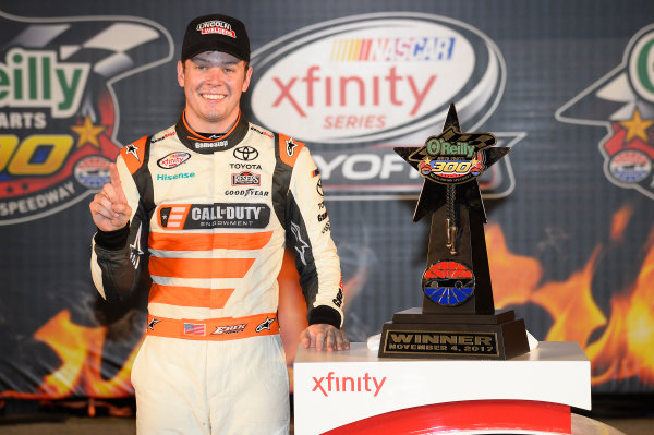 NASCAR XFINITY Series
O’Reilly Auto Parts 300
Texas Motor Speedway
Fort Worth, TX USA
Saturday 4 November 2017
Erik Jones, GameStop Call of Duty WWII Toyota Camry, celebrates in victory Lane.
World Copyright: John K Harrelson
LAT Images