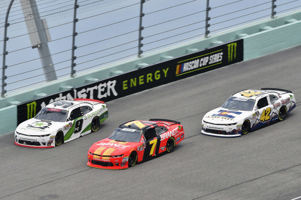 #9: Tyler Reddick, JR Motorsports, Chevrolet Camaro BurgerFi, #7: Justin Allgaier, JR Motorsports, Chevrolet Camaro BRANDT Professional Agriculture and #42: John Hunter Nemechek, Chip Ganassi Racing, Chevrolet Camaro Fire Alarm Services, Inc. #9: Tyler Reddick, JR Motorsports, Chevrolet Camaro BurgerFi, #7: Justin Allgaier, JR Motorsports, Chevrolet Camaro BRANDT Professional Agriculture and #42: John Hunter Nemechek, Chip Ganassi Racing, Chevrolet Camaro Fire Alarm Services, Inc.