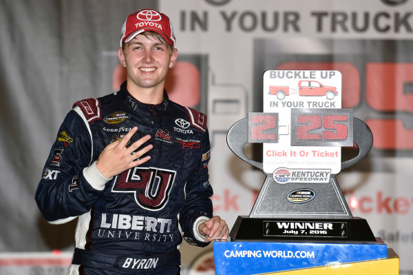 6-7 July, 2016, Sparta, Kentucky USA
William Byron celebrates his win in Victory Lane
?2016, Nigel Kinrade
LAT Photo USA 6-7 July, 2016, Sparta, Kentucky USA
William Byron celebrates his win in Victory Lane
?2016, Nigel Kinrade
LAT Photo USA