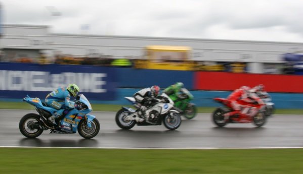 2007 Moto GP British Grand Prix.
Donington Park, England.
22nd-24th June 2007.
Carlos Checa, Casey Stoner, Randy de Puniet, Shinya Nakano and Chris Vermeulen battle at the start, action.
World Copyright: Kevin Wood/LAT Photographic
ref: Digital Image IMG_1601