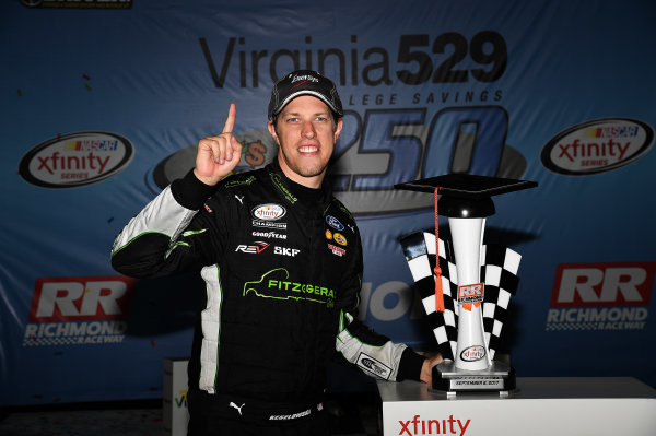 NASCAR XFINITY Series
Virginia529 College Savings 250
Richmond Raceway, Richmond, VA USA
Saturday 9 September 2017
Brad Keselowski, Fitzgerald Glider Kits Ford Mustang wins
World Copyright: Rusty Jarrett
LAT Images NASCAR XFINITY Series
Virginia529 College Savings 250
Richmond Raceway, Richmond, VA USA
Saturday 9 September 2017
Brad Keselowski, Fitzgerald Glider Kits Ford Mustang wins
World Copyright: Rusty Jarrett
LAT Images