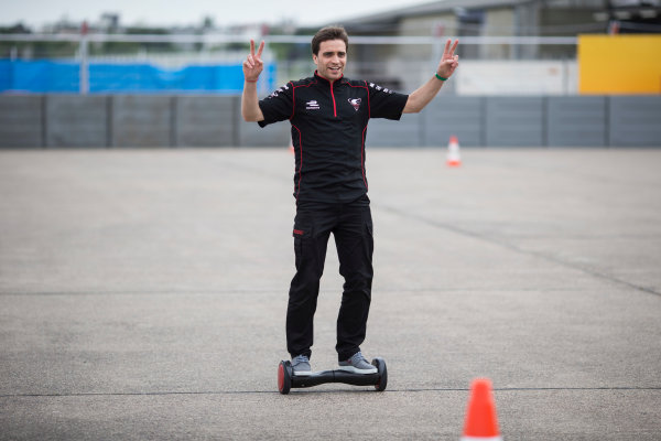2014/2015 FIA Formula E Championship.
Berlin ePrix, Berlin Tempelhof Airport, Germany.
Thursday 21 May 2015
Jerome D'Ambrosio (BEL)/Dragon Racing - Spark-Renault SRT_01E on a hovertrax.
Photo: Andrew Ferraro/LAT/Formula E
ref: Digital Image _FER0942
2014/2015 FIA Formula E Championship.
Berlin ePrix, Berlin Tempelhof Airport, Germany.
Thursday 21 May 2015
Jerome D'Ambrosio (BEL)/Dragon Racing - Spark-Renault SRT_01E on a hovertrax.
Photo: Andrew Ferraro/LAT/Formula E
ref: Digital Image _FER0942