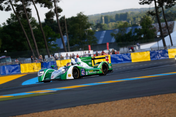 2014 Le Mans 24 Hours.
Circuit de la Sarthe, Le Mans, France.
Wednesday 11 June 2014.
 Michael Nunemann/Allesandro Latif/James Winslow, Caterham Racing, No.42 Zytek Z11SN Nissan. 
World Copyright: Adam Warner/LAT Photographic.
ref: Digital Image _L5R0714