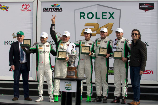 2017 Rolex 24 Hours.
Daytona, Florida, USA
Sunday 29 January 2017.
Race winner GTD, #28 Alegra Motorsports Porsche 911 GT3 R: Daniel Morad, Jesse Lazare, Carlos de Quesada, Michael de Quesada, Michael Christensen
World Copyright: Alexander Trienitz/LAT Images
ref: Digital Image 2017-24h-Daytona-AT2-3551