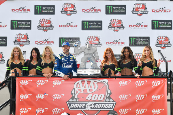 Monster Energy NASCAR Cup Series
AAA 400 Drive for Autism
Dover International Speedway, Dover, DE USA
Sunday 4 June 2017
Jimmie Johnson, Hendrick Motorsports, Lowe's Chevrolet SS in victory lane
World Copyright: Logan Whitton
LAT Images
ref: Digital Image 17DOV1LW3821 Monster Energy NASCAR Cup Series
AAA 400 Drive for Autism
Dover International Speedway, Dover, DE USA
Sunday 4 June 2017
Jimmie Johnson, Hendrick Motorsports, Lowe's Chevrolet SS in victory lane
World Copyright: Logan Whitton
LAT Images
ref: Digital Image 17DOV1LW3821
