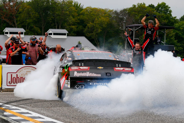 NASCAR XFINITY Series
Johnsonville 180
Road America, Elkhart Lake, WI USA
Sunday 27 August 2017
Jeremy Clements, RepairableVehicles.com Chevrolet Camaro celebrates his win with a burnout 
World Copyright: Russell LaBounty
LAT Images