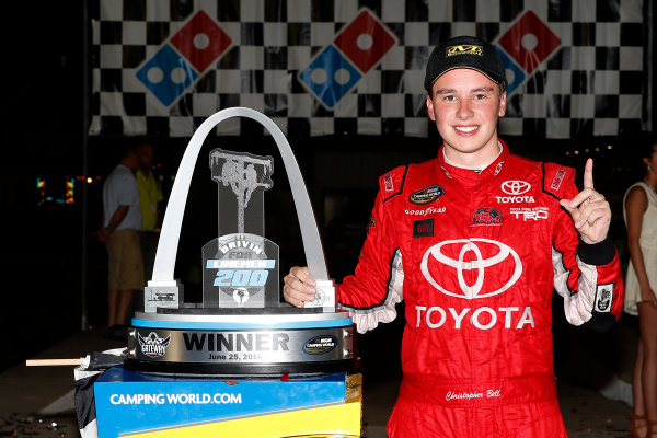 25 June, 2016, Madison, Illinois USA
Christopher Bell celebrates in victory lane
©2016, Russell LaBounty
LAT Photo USA

