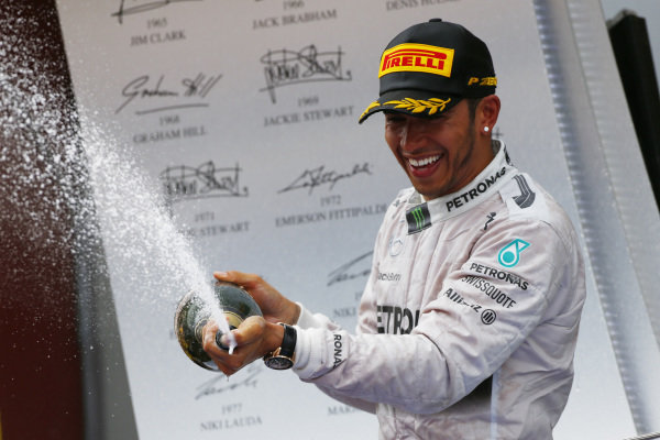 Circuit de Catalunya, Barcelona, Spain.
Sunday 11 May 2014.
Lewis Hamilton, Mercedes AMG, 1st Position, sprays the victory Champagne.
World Copyright: Andy Hone/LAT Photographic.
ref: Digital Image _ONY2253 Circuit de Catalunya, Barcelona, Spain.
Sunday 11 May 2014.
Lewis Hamilton, Mercedes AMG, 1st Position, sprays the victory Champagne.
World Copyright: Andy Hone/LAT Photographic.
ref: Digital Image _ONY2253