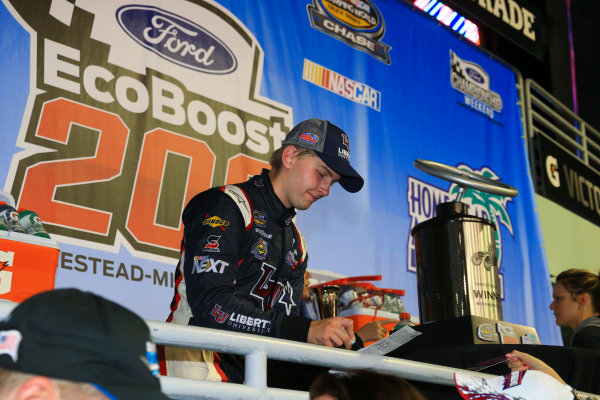 18 November, 2016, Homestead, Florida USA
William Byron wins Ford EcoBoost 200
©2016, Jim Fluharty / LAT Photo USA 18 November, 2016, Homestead, Florida USA
William Byron wins Ford EcoBoost 200
©2016, Jim Fluharty / LAT Photo USA