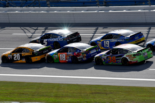 Monster Energy NASCAR Cup Series
Alabama 500
Talladega Superspeedway
Talladega, AL USA
Sunday 15 October 2017
Matt Kenseth, Joe Gibbs Racing, DEWALT Flexvolt Toyota Camry, Kasey Kahne, Hendrick Motorsports, Farmers Insurance Chevrolet SS, Kyle Busch, Joe Gibbs Racing, M&M's Toyota Camry, Daniel Suarez, Joe Gibbs Racing, Camping World Toyota Camry, and David Ragan, Front Row Motorsports, Ford Fusion
World Copyright: Rusty Jarrett
LAT Images Monster Energy NASCAR Cup Series
Alabama 500
Talladega Superspeedway
Talladega, AL USA
Sunday 15 October 2017
Matt Kenseth, Joe Gibbs Racing, DEWALT Flexvolt Toyota Camry, Kasey Kahne, Hendrick Motorsports, Farmers Insurance Chevrolet SS, Kyle Busch, Joe Gibbs Racing, M&M's Toyota Camry, Daniel Suarez, Joe Gibbs Racing, Camping World Toyota Camry, and David Ragan, Front Row Motorsports, Ford Fusion
World Copyright: Rusty Jarrett
LAT Images