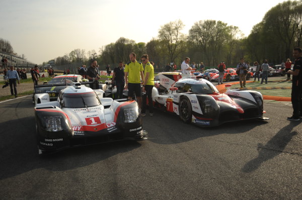 2017 FIA World Endurance Championship,
31st March - 2nd April, 2017, Monza Prologue,
1 Neel Jani (CHE) \ Andr? Lotterer (DEU) \ NickTandy (GBR) - PORSCHE LMP TEAM - Porsche 919 Hybrid andAnthony Davidson (GBR) \ Kazuki Nakajima (JPN) - TOYOTA GAZOO RACING - Toyota TS050 ? Hybrid
World Copyright: JEP/LAT Images. 2017 FIA World Endurance Championship,
31st March - 2nd April, 2017, Monza Prologue,
1 Neel Jani (CHE) \ Andr? Lotterer (DEU) \ NickTandy (GBR) - PORSCHE LMP TEAM - Porsche 919 Hybrid andAnthony Davidson (GBR) \ Kazuki Nakajima (JPN) - TOYOTA GAZOO RACING - Toyota TS050 ? Hybrid
World Copyright: JEP/LAT Images.