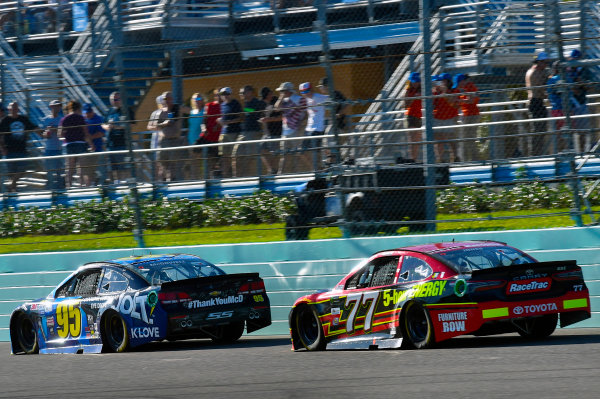 Monster Energy NASCAR Cup Series
Ford EcoBoost 400
Homestead-Miami Speedway, Homestead, FL USA
Sunday 19 November 2017
Michael McDowell, Leavine Family Racing, Chevrolet SS and Erik Jones, Furniture Row Racing, 5-hour ENERGY Extra Strength Toyota Camry
World Copyright: Nigel Kinrade
LAT Images Monster Energy NASCAR Cup Series
Ford EcoBoost 400
Homestead-Miami Speedway, Homestead, FL USA
Sunday 19 November 2017
Michael McDowell, Leavine Family Racing, Chevrolet SS and Erik Jones, Furniture Row Racing, 5-hour ENERGY Extra Strength Toyota Camry
World Copyright: Nigel Kinrade
LAT Images