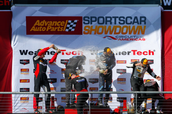 IMSA WeatherTech SportsCar Championship
Advance Auto Parts SportsCar Showdown
Circuit of The Americas, Austin, TX USA
Saturday 6 May 2017
IMSA WeatherTech Advance Auto Parts SportsCar Showdown, Prototype Podium, 10, Cadillac DPi, P, Ricky Taylor, Jordan Taylor, 31, Dane Cameron, Eric Curran, 5, Joao Barbosa, Christian Fittipaldi
World Copyright: Jake Galstad
LAT Images
ref: Digital Image galstad-COTA-0417-50256