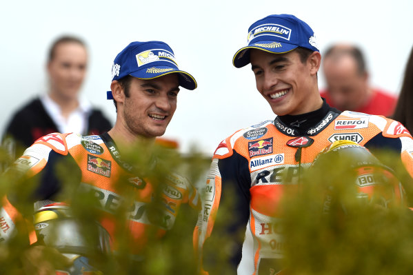 2017 MotoGP Championship - Round 10
Brno, Czech Republic
Sunday 6 August 2017
Second place Dani Pedrosa, Repsol Honda Team, race winner Marc Marquez, Repsol Honda Team
World Copyright: Gold and Goose / LAT Images
ref: Digital Image 50770 2017 MotoGP Championship - Round 10
Brno, Czech Republic
Sunday 6 August 2017
Second place Dani Pedrosa, Repsol Honda Team, race winner Marc Marquez, Repsol Honda Team
World Copyright: Gold and Goose / LAT Images
ref: Digital Image 50770