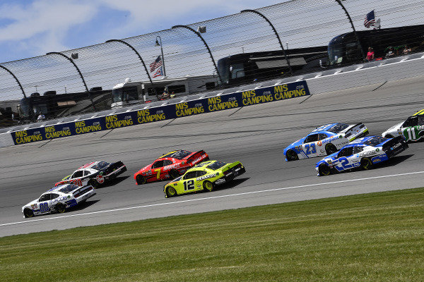 #00: Cole Custer, Stewart-Haas Racing, Ford Mustang Jacob Companies, #20: Christopher Bell, Joe Gibbs Racing, Toyota Supra Rheem / RTP, #7: Justin Allgaier, JR Motorsports, Chevrolet Camaro BRANDT Professional Agriculture, #12: Paul Menard, Team Penske, Ford Mustang Menards/Richmond, #23: John Hunter Nemechek, GMS Racing, Chevrolet Camaro Fire Alarm Services, INC, #2: Tyler Reddick, Richard Childress Racing, Chevrolet Camaro KC Motorgroup and #11: Justin Haley, Kaulig Racing, Chevrolet Camaro LeafFilter Gutter Protection