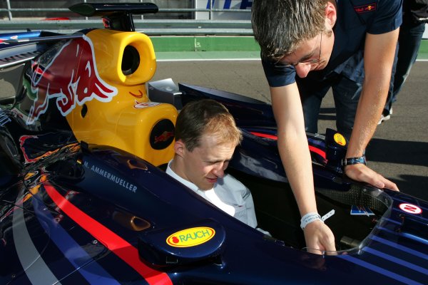 2007 DTM Championship.
Round 3, Eurospeedway Lausitz (Lausitzring). 18th - 20th May 2007.
Mattias Ekström (SWE), Audi Sport Team Abt Sportsline, Portrait, taking a seat in the Red Bull Racing Formula One car of Michael Ammermüller (GER)
World Copyright: Miltenburg/xpb
cc/LAT
ref: Digital Image Only 2007 DTM Championship.
Round 3, Eurospeedway Lausitz (Lausitzring). 18th - 20th May 2007.
Mattias Ekström (SWE), Audi Sport Team Abt Sportsline, Portrait, taking a seat in the Red Bull Racing Formula One car of Michael Ammermüller (GER)
World Copyright: Miltenburg/xpb
cc/LAT
ref: Digital Image Only