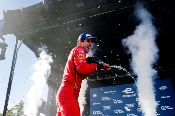 2016/2017 FIA Formula E Championship.
Round 11 - Montreal ePrix, Canada
Saturday 29 July 2017.
Winner Lucas Di Grassi (BRA), ABT Schaeffler Audi Sport, Spark-Abt Sportsline, ABT Schaeffler FE02, sprays the champagne on the podium.
Photo: Andrew Ferraro/LAT/Formula E
ref: Digital Image _FER4528 2016/2017 FIA Formula E Championship.
Round 11 - Montreal ePrix, Canada
Saturday 29 July 2017.
Winner Lucas Di Grassi (BRA), ABT Schaeffler Audi Sport, Spark-Abt Sportsline, ABT Schaeffler FE02, sprays the champagne on the podium.
Photo: Andrew Ferraro/LAT/Formula E
ref: Digital Image _FER4528