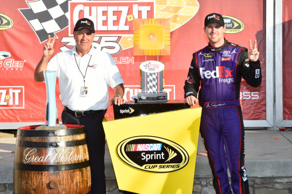 5-7 August, 2016, Watkins Glen, New York USA
Denny Hamlin, FedEx Freight Toyota Camry (11), celebrates in victory lane.
©2016, JohnHarrelson / LAT Photo USA 5-7 August, 2016, Watkins Glen, New York USA
Denny Hamlin, FedEx Freight Toyota Camry (11), celebrates in victory lane.
©2016, JohnHarrelson / LAT Photo USA