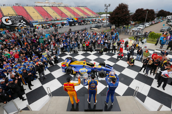 Verizon IndyCar Series
IndyCar Grand Prix at the Glen
Watkins Glen International, Watkins Glen, NY USA
Sunday 3 September 2017
Alexander Rossi, Curb Andretti Herta Autosport with Curb-Agajanian Honda, Ryan Hunter-Reay, Andretti Autosport Honda, Scott Dixon, Chip Ganassi Racing Teams Honda celebrate in victory lane
World Copyright: Phillip Abbott
LAT Images
ref: Digital Image abbott_wglen_0817_10683