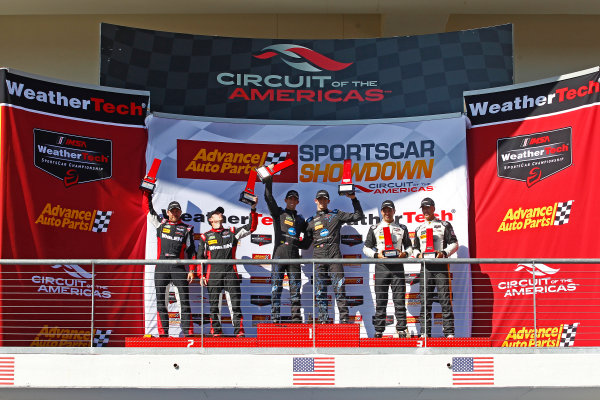 IMSA WeatherTech SportsCar Championship
Advance Auto Parts SportsCar Showdown
Circuit of The Americas, Austin, TX USA
Saturday 6 May 2017
10, Cadillac DPi, P, Ricky Taylor, Jordan Taylor, 31, Dane Cameron, Eric Curran, 5, Joao Barbosa, Christian Fittipaldi celebrate on the podium
World Copyright: Phillip Abbott
LAT Images