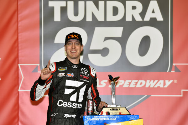 NASCAR Camping World Truck Series
Toyota Tundra 250
Kansas Speedway, Kansas City, KS USA
Friday 12 May 2017
Kyle Busch, Cessna Toyota Tundra celebrates his win in Victory Lane
World Copyright: Nigel Kinrade
LAT Images
ref: Digital Image 17KAN1nk07195 NASCAR Camping World Truck Series
Toyota Tundra 250
Kansas Speedway, Kansas City, KS USA
Friday 12 May 2017
Kyle Busch, Cessna Toyota Tundra celebrates his win in Victory Lane
World Copyright: Nigel Kinrade
LAT Images
ref: Digital Image 17KAN1nk07195