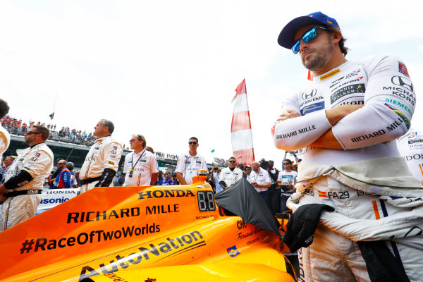 Verizon IndyCar Series
Indianapolis 500 Race
Indianapolis Motor Speedway, Indianapolis, IN USA
Sunday 28 May 2017
Fernando Alonso, McLaren-Honda-Andretti Honda.
World Copyright: Steven Tee/LAT Images
ref: Digital Image _R3I8132 Verizon IndyCar Series
Indianapolis 500 Race
Indianapolis Motor Speedway, Indianapolis, IN USA
Sunday 28 May 2017
Fernando Alonso, McLaren-Honda-Andretti Honda.
World Copyright: Steven Tee/LAT Images
ref: Digital Image _R3I8132