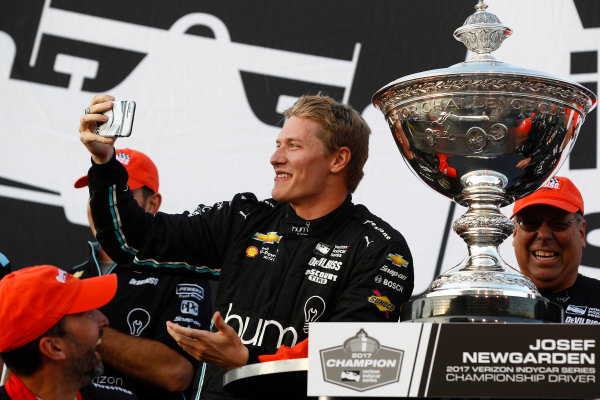 Verizon IndyCar Series
GoPro Grand Prix of Sonoma
Sonoma Raceway, Sonoma, CA USA
Sunday 17 September 2017
Josef Newgarden, Team Penske Chevrolet celebrates winning the championship on the podium
World Copyright: Phillip Abbott
LAT Images
ref: Digital Image abbott_sonoma_0917_12646