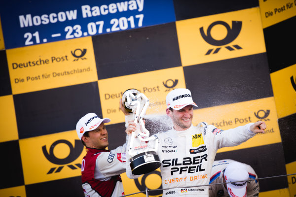 2017 DTM Round 5
Moscow Raceway, Moscow, Russia
Sunday 23 July 2017.
Podium: Mattias Ekström, Audi Sport Team Abt Sportsline, Audi A5 DTM and Maro Engel, Mercedes-AMG Team HWA, Mercedes-AMG C63 DTM
World Copyright: Evgeniy Safronov/LAT Images
ref: Digital Image SafronovEvgeniy_2017_DTM_MRW_San-196