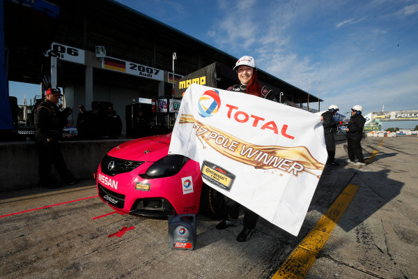 2017 IMSA Continental Tire SportsCar Challenge
Visit Sebring 120
Sebring International Raceway, Sebring, FL USA
Friday 17 March 2017
Total pole award winner 44, Nissan, Altima, ST, Sarah Cattaneo
World Copyright: MIchael L. Levitt
LAT Images
ref: Digital Image levitt_seb_0317-11487