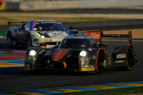 2014 Le Mans 24 Hours.
Circuit de la Sarthe, Le Mans, France.
Saturday 14 June 2014.
35, OAK Racing, Ligier, LMP-2, Alex Brundle, Jann Mardenborough, Mark Shulzhitskiy
World Copyright: Rick Dole/LAT Photographic.
ref: Digital Image _RD45936