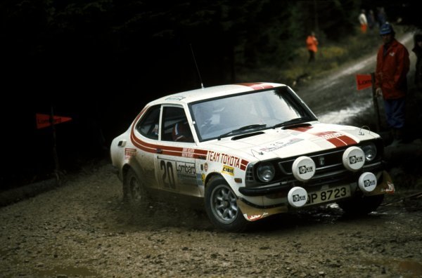 Chris Sclater (GBR) with co-driver Martin Holmes Toyota Corolla. 
Lombard RAC Rally of Great Britain, 22-26 November 1975.
