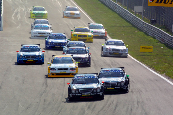 2001 DTM Championship
Zandvoort, Holland. 22nd - 23rd September 2001.
Eventual race winner Uwe Alzen (Warsteiner AMG Mercedes) leads team mate Marcel Fassler, at the start of the race.
World Copyright: Peter Spinney/LAT Photographic
ref: 8
5mb Digital Image Only