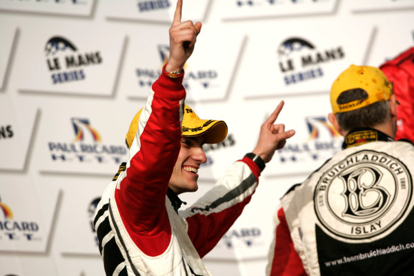 Circuit Paul Ricard, France. 1st - 3rd April 2011.
Six Hours Of Castellet.
Karim Ojjeh / Gary Chalandon / Tom Kimber-Smith, Graeves Motorsport, Zytek Z11SN Nissan on the podium.
Portrait.    
World Copyright: Drew Gibson/LAT Photographic.
ref: Digital Image _Y2Z2229