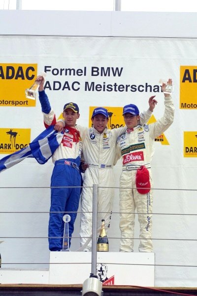 Podium and results:
1st. Alexander Margaritis (GRE), centre.
2nd Thomas Holzer (GER)	ADAC Berlin-Brandenb. / MŸcke, left.
3rd Maximilian Gštz (GER)	ADAC Nordbayern / MŸcke, right.
Formula BMW ADAC Championship, Rd5, Norisring, Germany. 30 June 2002.
DIGITAL IMAGE