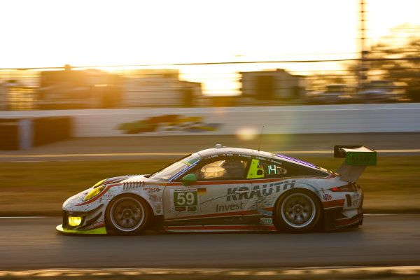 IMSA WeatherTech SportsCar Championship
Rolex 24 Hours
Daytona Beach, Florida, USA
Sunday 28 January 2018
#59 Manthey Racing Porsche 911 GT3 R, GTD: Steve Smith, Harald Proczyk, Sven Muller, Matteo Cairoli, Randy Walls
World Copyright: Jake Galstad
LAT Images

ref: Digital Image galstad-DIS-ROLEX-0118-308397