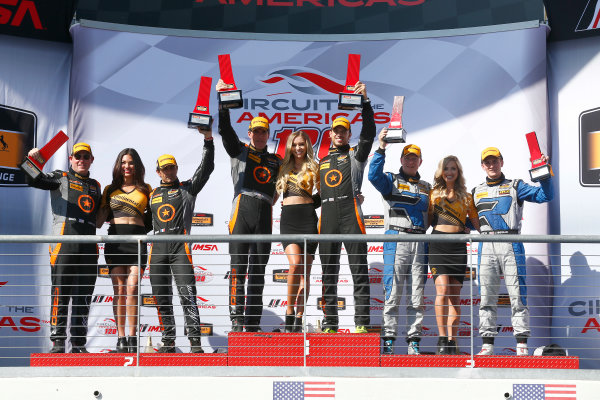 IMSA WeatherTech SportsCar Championship
Advance Auto Parts SportsCar Showdown
Circuit of The Americas, Austin, TX USA
Friday 5 May 2017
76, McLaren, McLaren GT4, GS, Matt Plumb, Paul Holton, 77, Nico Rondet, Mathew Keegan, 12, Porsche, Porsche Cayman GT4, Cameron Cassels, Trent Hindman celebrate on the podium
World Copyright: Phillip Abbott
LAT Images
ref: Digital Image abbott_COTA_0517_7673 IMSA WeatherTech SportsCar Championship
Advance Auto Parts SportsCar Showdown
Circuit of The Americas, Austin, TX USA
Friday 5 May 2017
76, McLaren, McLaren GT4, GS, Matt Plumb, Paul Holton, 77, Nico Rondet, Mathew Keegan, 12, Porsche, Porsche Cayman GT4, Cameron Cassels, Trent Hindman celebrate on the podium
World Copyright: Phillip Abbott
LAT Images
ref: Digital Image abbott_COTA_0517_7673