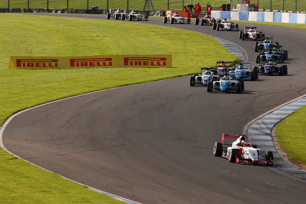 2016 BRDC F3 Championship,
Donington Park, Leicestershire. 10th - 11th September 2016.
Start of Race 3, Toby Sowery (GBR) Lanan Racing BRDC F3 leads.
World Copyright: Ebrey / LAT Photographic. 2016 BRDC F3 Championship,
Donington Park, Leicestershire. 10th - 11th September 2016.
Start of Race 3, Toby Sowery (GBR) Lanan Racing BRDC F3 leads.
World Copyright: Ebrey / LAT Photographic.