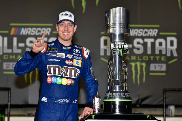 Monster Energy NASCAR Cup Series
Monster Energy NASCAR All-Star Race
Charlotte Motor Speedway, Concord, NC USA
Saturday 20 May 2017
Kyle Busch, Joe Gibbs Racing, M&M's Caramel Toyota Camry celebrates his win in Victory Lane
World Copyright: Nigel Kinrade
LAT Images
ref: Digital Image 17CLT1nk07389