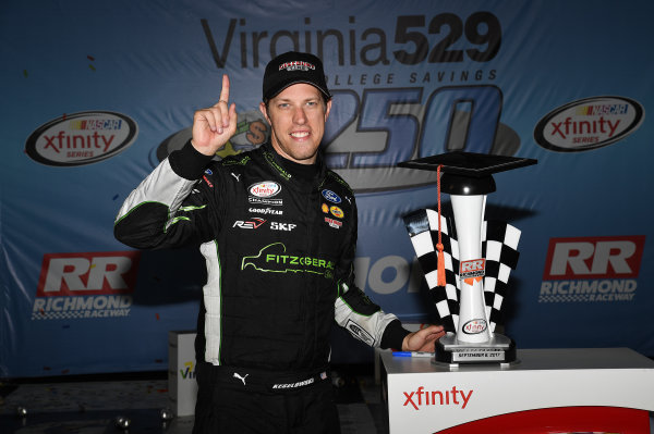 NASCAR XFINITY Series
Virginia529 College Savings 250
Richmond Raceway, Richmond, VA USA
Saturday 9 September 2017
Brad Keselowski, Fitzgerald Glider Kits Ford Mustang wins
World Copyright: Rusty Jarrett
LAT Images NASCAR XFINITY Series
Virginia529 College Savings 250
Richmond Raceway, Richmond, VA USA
Saturday 9 September 2017
Brad Keselowski, Fitzgerald Glider Kits Ford Mustang wins
World Copyright: Rusty Jarrett
LAT Images
