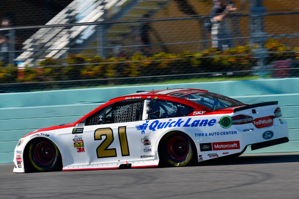 Monster Energy NASCAR Cup Series
Ford EcoBoost 400
Homestead-Miami Speedway, Homestead, FL USA
Sunday 19 November 2017
Ryan Blaney, Wood Brothers Racing, Motorcraft/Quick Lane Tire & Auto Center Ford Fusion
World Copyright: Nigel Kinrade
LAT Images