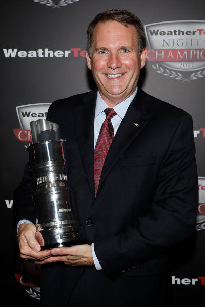 IMSA WeatherTech SportsCar Championship
Night of Champions
Road Atlanta, Braselton GA
Monday 9 October 2017
Mark Kent of Chevrolet with GTLM Manufacturers' trophy
World Copyright: Michael L. Levitt
LAT Images