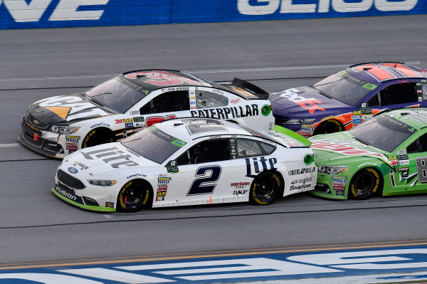 Monster Energy NASCAR Cup Series
Alabama 500
Talladega Superspeedway
Talladega, AL USA
Sunday 15 October 2017
Brad Keselowski, Team Penske, Miller Lite Ford Fusion, Ryan Newman, Richard Childress Racing, Caterpillar Chevrolet SS, Dale Earnhardt Jr, Hendrick Motorsports, Mountain Dew Chevrolet SS, and Denny Hamlin, Joe Gibbs Racing, FedEx Ground Toyota Camry
World Copyright: Rusty Jarrett
LAT Images Monster Energy NASCAR Cup Series
Alabama 500
Talladega Superspeedway
Talladega, AL USA
Sunday 15 October 2017
Brad Keselowski, Team Penske, Miller Lite Ford Fusion, Ryan Newman, Richard Childress Racing, Caterpillar Chevrolet SS, Dale Earnhardt Jr, Hendrick Motorsports, Mountain Dew Chevrolet SS, and Denny Hamlin, Joe Gibbs Racing, FedEx Ground Toyota Camry
World Copyright: Rusty Jarrett
LAT Images