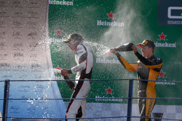 2017 GP3 Series Round 6. 
Autodromo Nazionale di Monza, Monza, Italy.
Sunday 3 September 2017.
George Russell (GBR, ART Grand Prix), Jack Aitken (GBR, ART Grand Prix). 
Photo: Sam Bloxham/GP3 Series Media Service.
ref: Digital Image _W6I4497