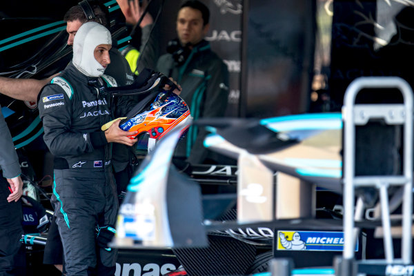 2016/2017 FIA Formula E Championship.
Marrakesh ePrix, Circuit International Automobile Moulay El Hassan, Marrakesh, Morocco.
Saturday 12 November 2016.
Mitch Evans (NZL), Jaguar Racing, Spark-Jaguar, Jaguar I-Type 1. 
Photo: Zak Mauger/Jaguar Racing
ref: Digital Image _X0W5891