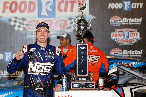 NASCAR XFINITY Series
Food City 300
Bristol Motor Speedway, Bristol, TN USA
Friday 18 August 2017
Kyle Busch, NOS Rowdy Toyota Camry, celebrates in victory lane.
World Copyright: John K Harrelson
LAT Images NASCAR XFINITY Series
Food City 300
Bristol Motor Speedway, Bristol, TN USA
Friday 18 August 2017
Kyle Busch, NOS Rowdy Toyota Camry, celebrates in victory lane.
World Copyright: John K Harrelson
LAT Images